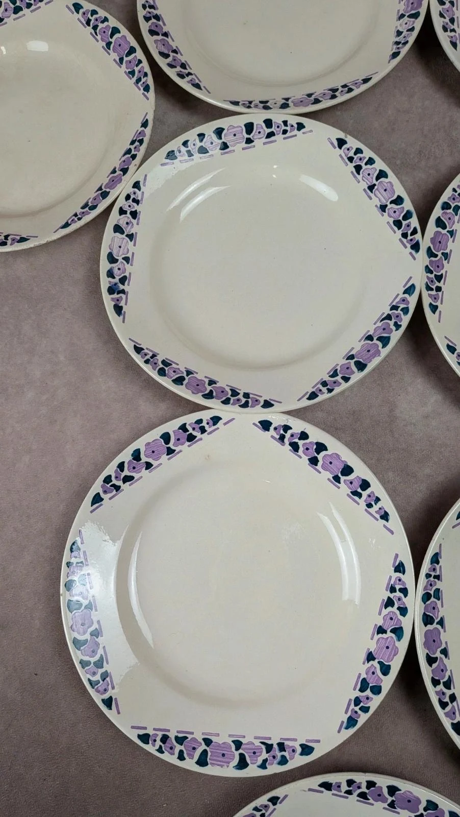 Lot 9 assiettes plates Longchamp Terre de Fer modèle Cannes – photo 4